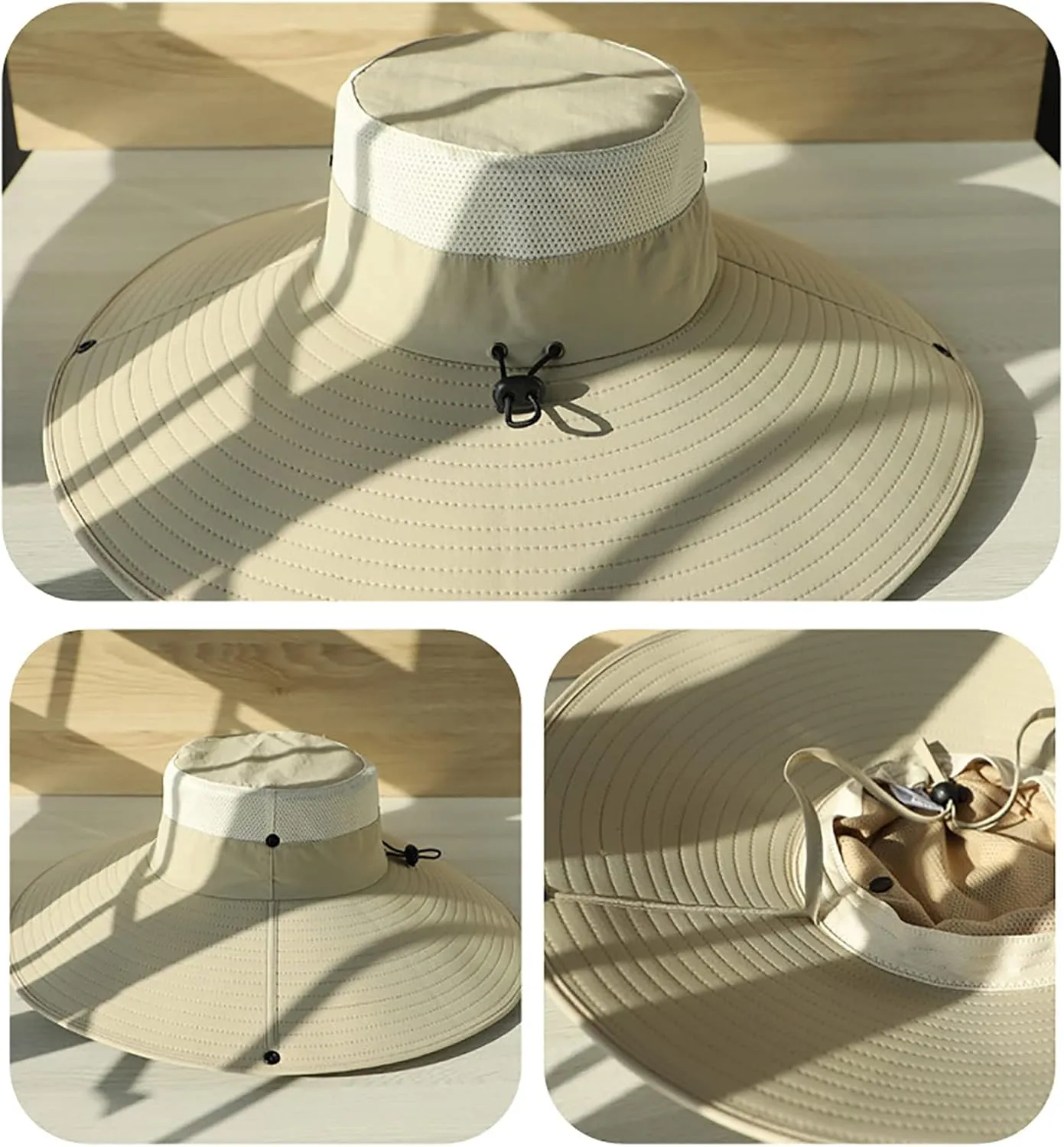 Peicees Super Wide Brim Sun Hat Men Women Fishing Bucket Hat Safari Cowboy Hat