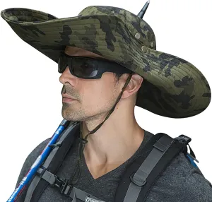 Peicees Super Wide Brim Sun Hat Men Women Fishing Bucket Hat Safari Cowboy Hat