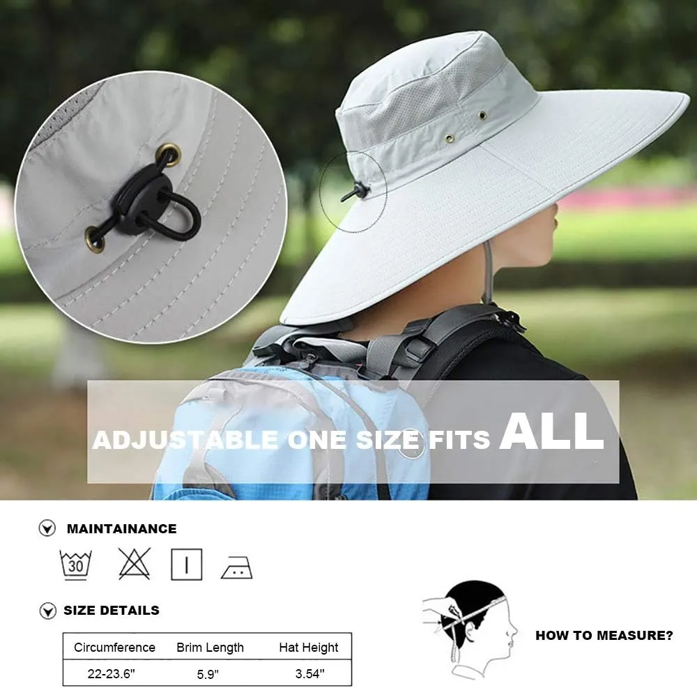Peicees Super Wide Brim Sun Hat UPF 50  UV Waterproof Fishing Hat for Men Women