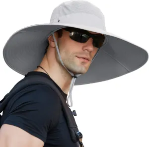 Peicees Super Wide Brim Sun Hat UPF 50  UV Waterproof Fishing Hat for Men Women
