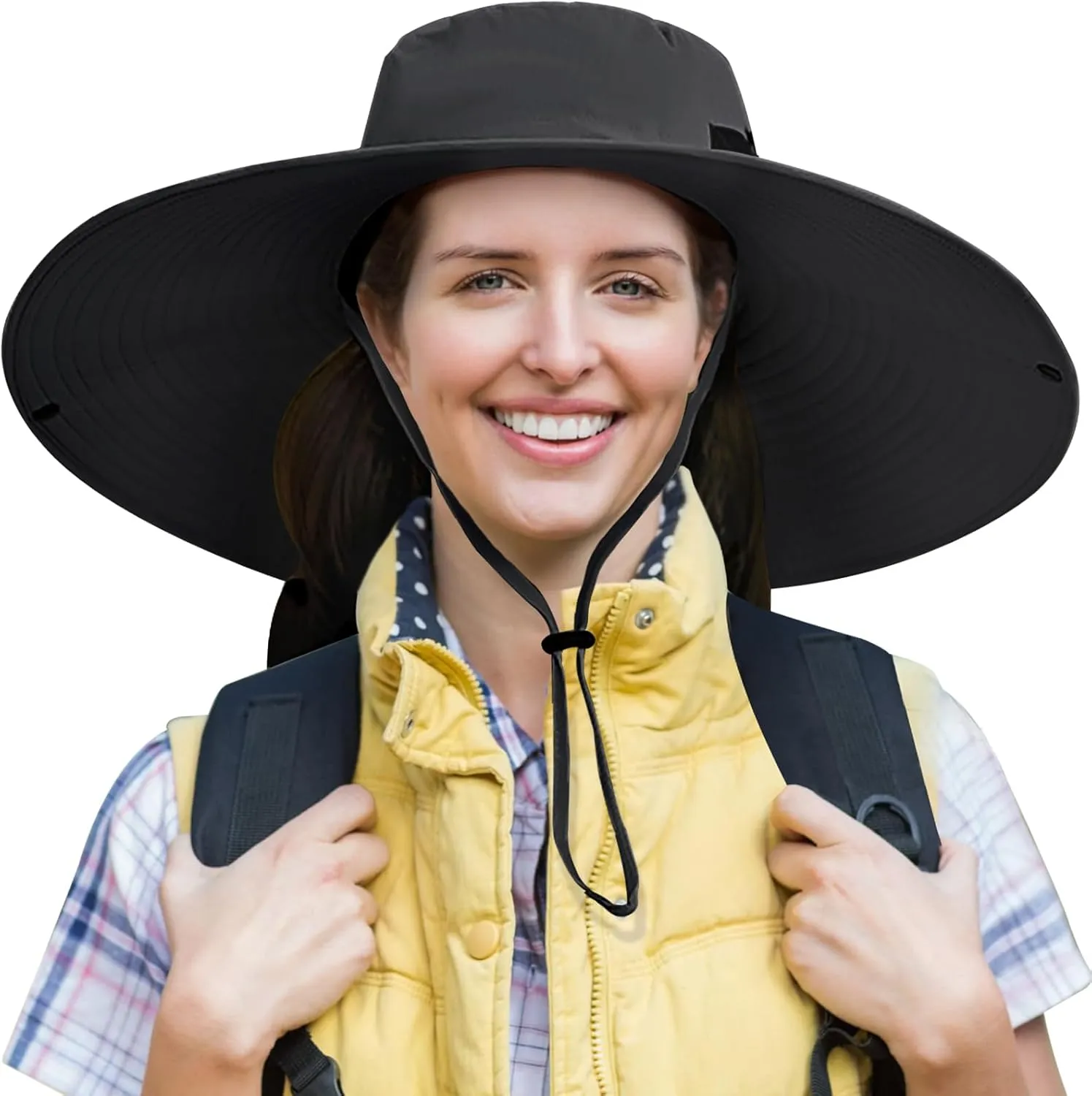 Peicees Women Wide Brim Sun Hat UPF50  Waterproof Bucket Hat for Fishing Hiking Camping