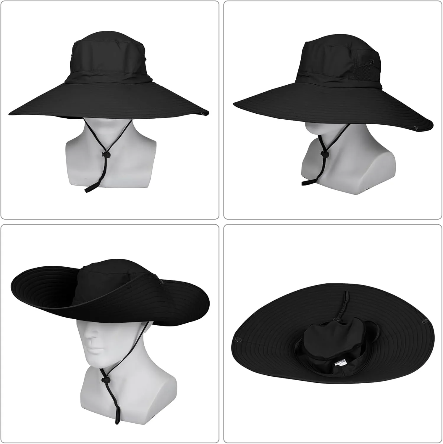 Peicees Women Wide Brim Sun Hat UPF50  Waterproof Bucket Hat for Fishing Hiking Camping