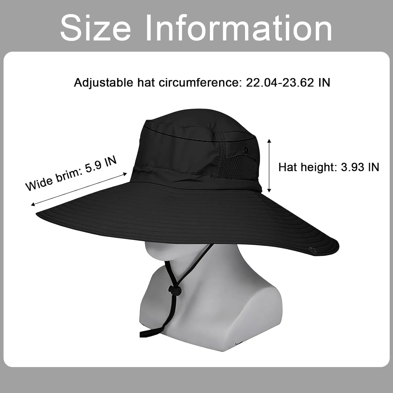 Peicees Women Wide Brim Sun Hat UPF50  Waterproof Bucket Hat for Fishing Hiking Camping