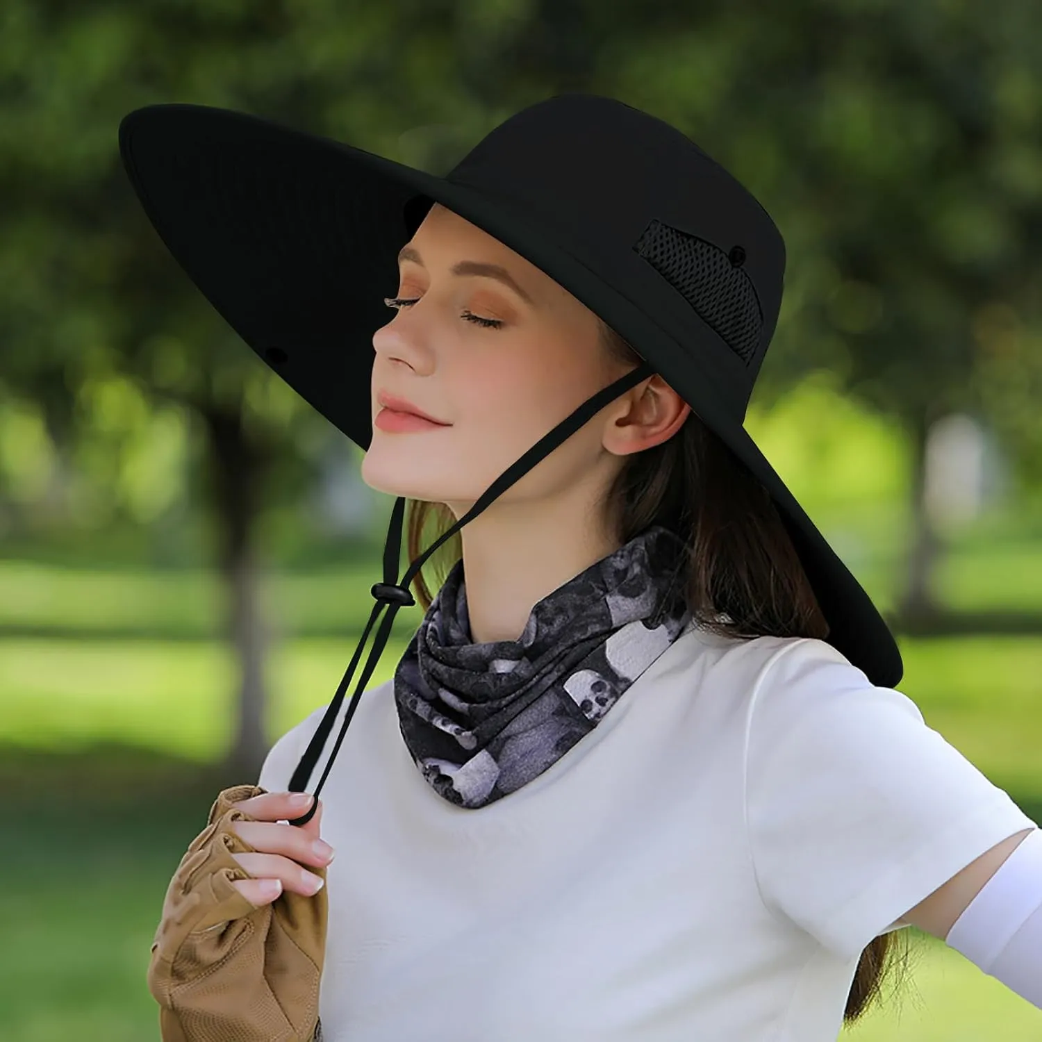Peicees Women Wide Brim Sun Hat UPF50  Waterproof Sun Hats for Fishing Hiking Camping Gardening