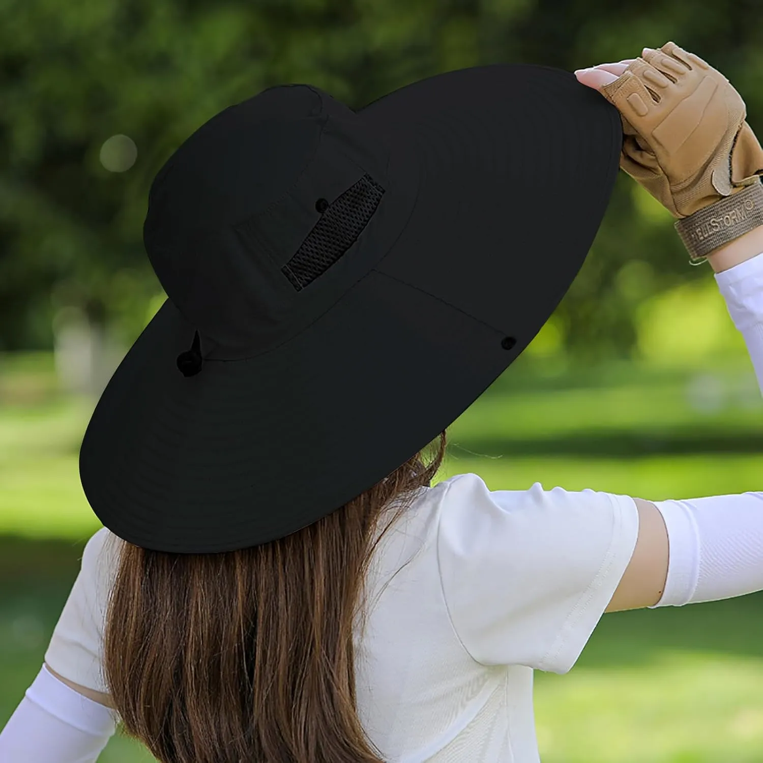 Peicees Women Wide Brim Sun Hat UPF50  Waterproof Sun Hats for Fishing Hiking Camping Gardening
