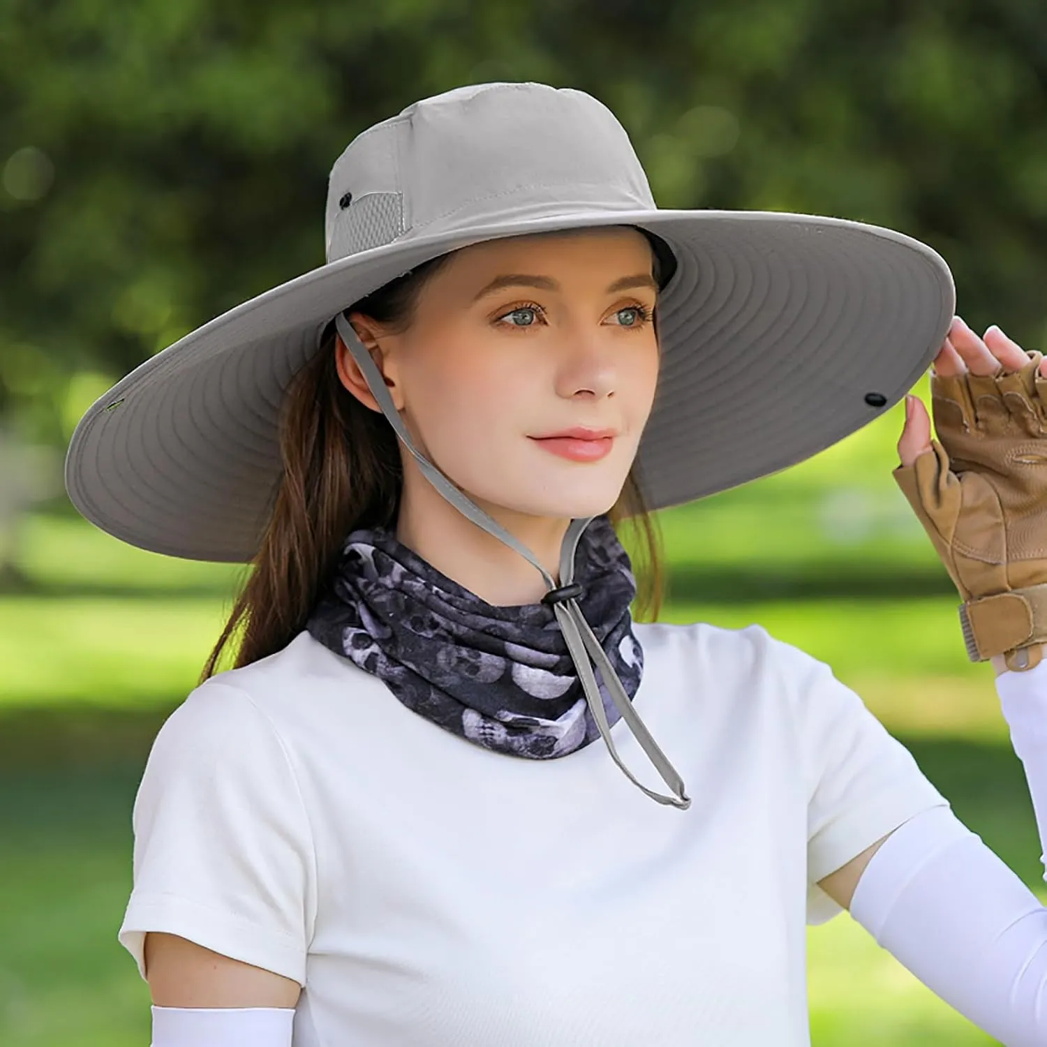 Peicees Women Wide Brim Sun Hat UPF50  Waterproof Sun Hats for Fishing Hiking Camping Gardening