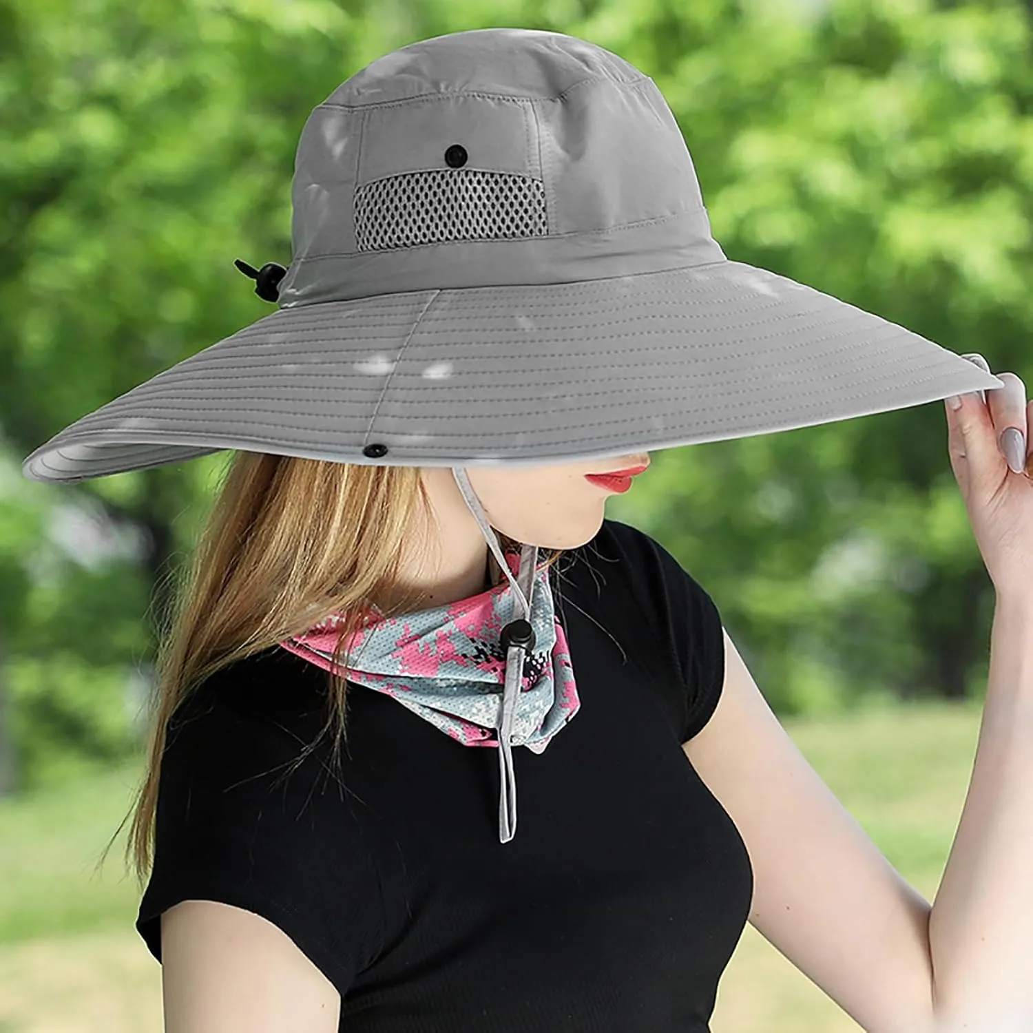 Peicees Women Wide Brim Sun Hat UPF50  Waterproof Sun Hats for Fishing Hiking Camping Gardening