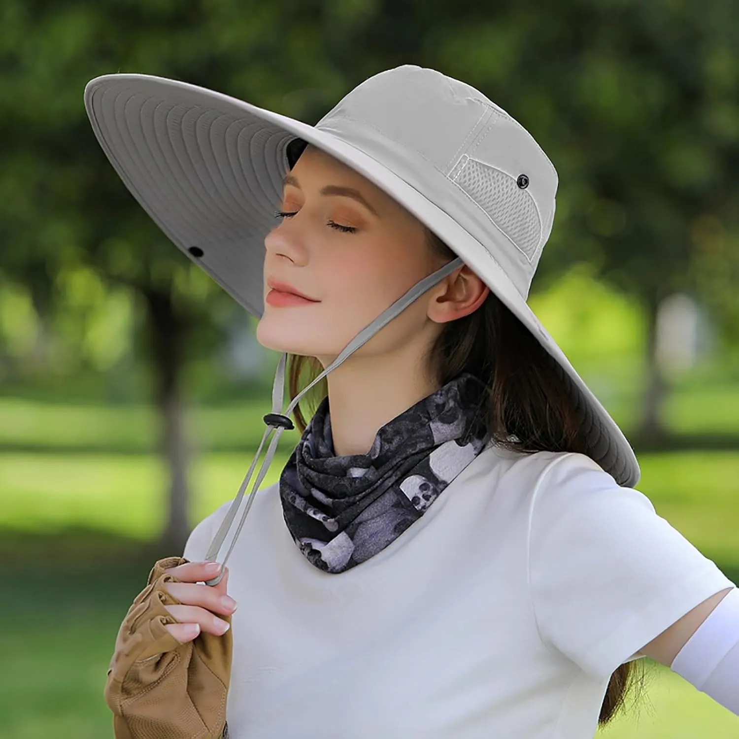 Peicees Women Wide Brim Sun Hat UPF50  Waterproof Sun Hats for Fishing Hiking Camping Gardening