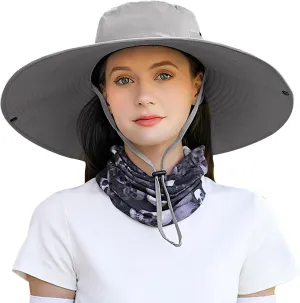 Peicees Women Wide Brim Sun Hat UPF50  Waterproof Sun Hats for Fishing Hiking Camping Gardening