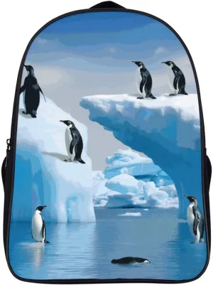Penguins On The Iceberg Casual Backpack Lightweight Waterproof Laptop Backpack Hiking Travel Daypack for Men Women