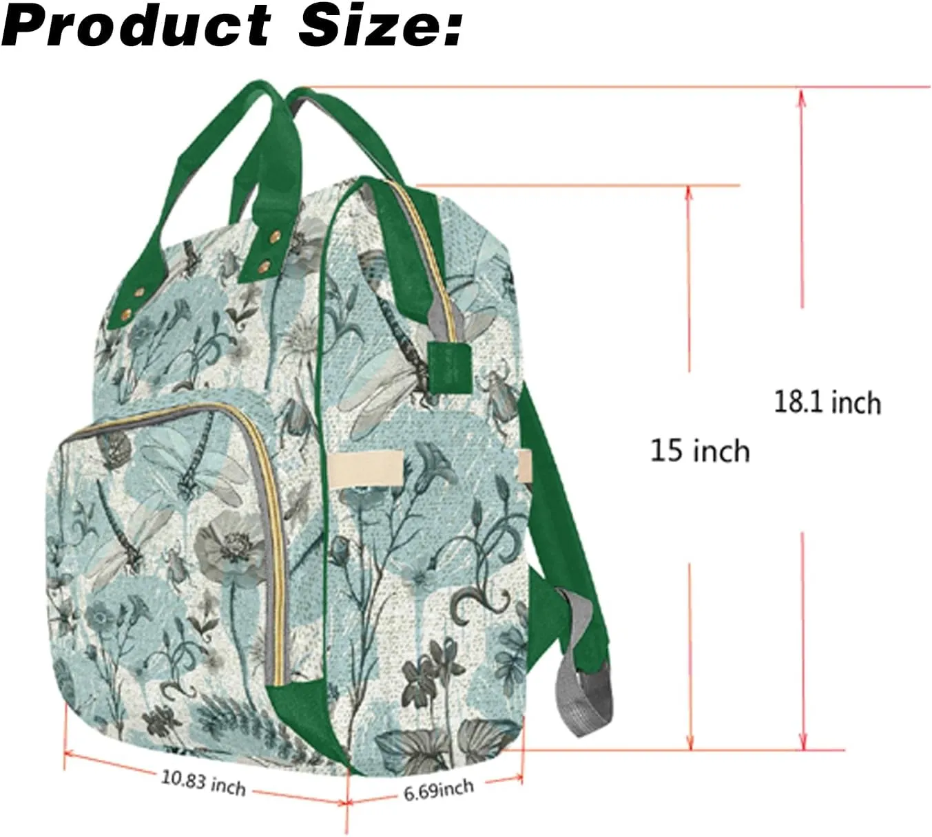 Personalized Custom Name Mommy Backpack, Waterproof Diaper Bag, Large Capacity Multifunctional, Hamster and Guinea Pig Design
