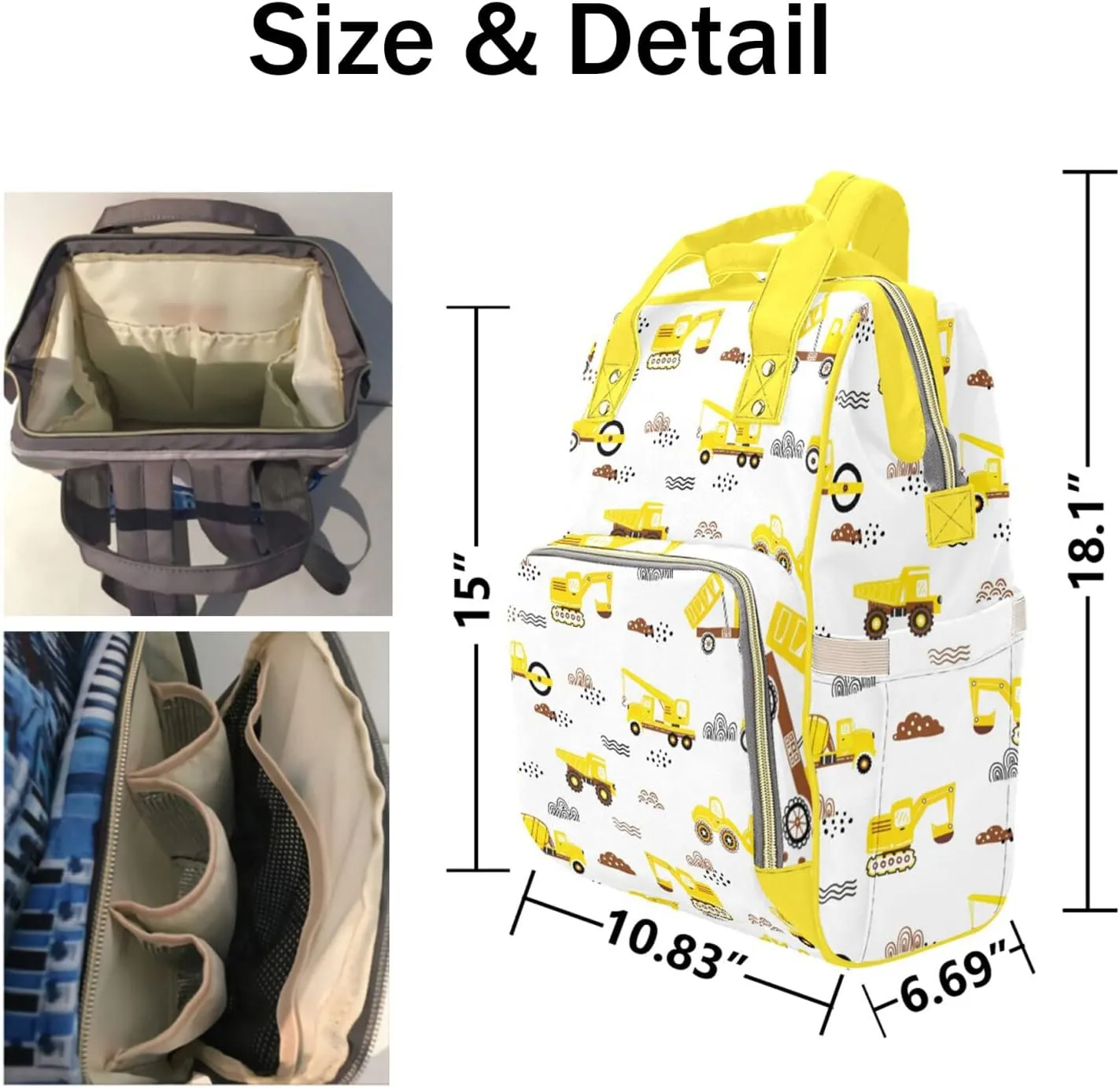 Personalized Diaper Bag Backpack Tote,Cowboy Red Blue Quilt, Custom Diaper Bags for Shower Gift 10.83"x6.69"x15"
