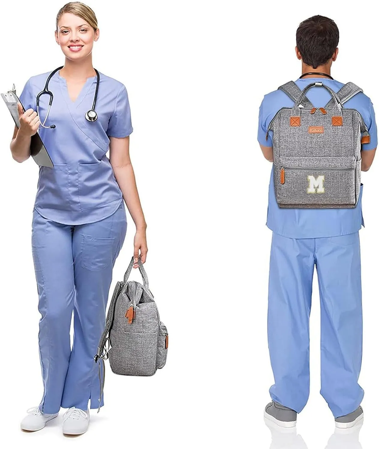 Personalized Initial Laptop Backpack for Women-Waterproof Teacher Backpack/College Backpack/Nurse Backpack for Work,Travel Bckapack with 15.6" Laptop Compartment-Birthday Gift for Women