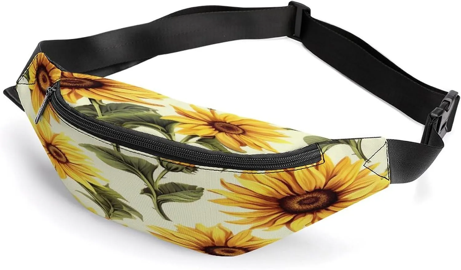 Personalized Waist Packs with Adjustable Strap,Summer Sunflower CrossBody Fanny Pack Casual Bag for Travel Sports Running Hiking