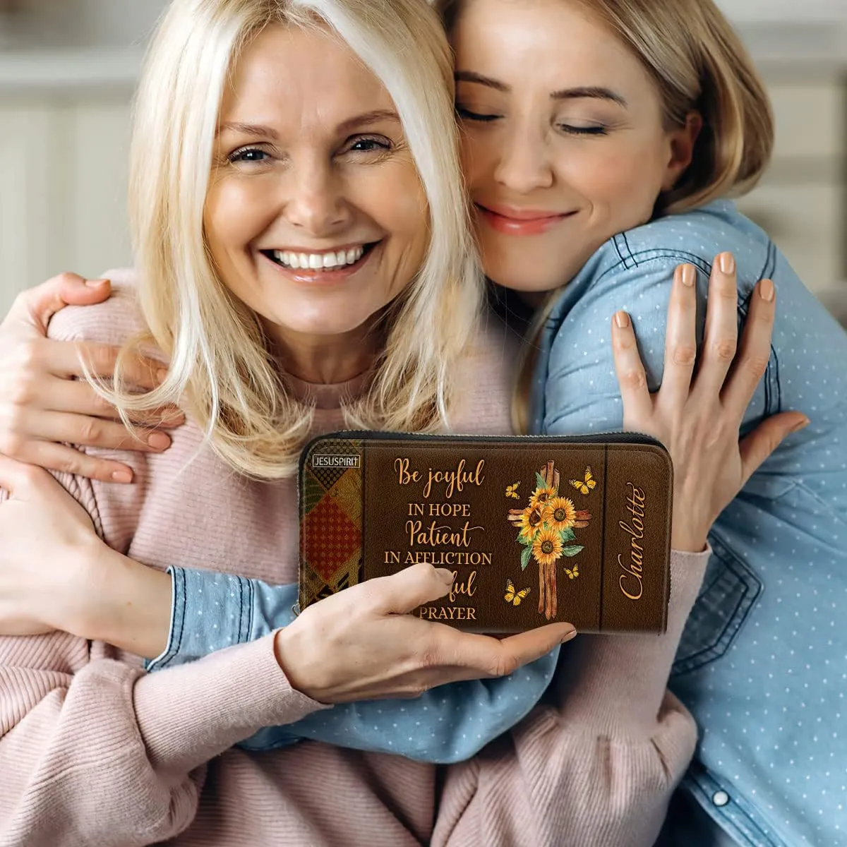 Personalized Wristlet Leather Clutch Purse For Women - Christian Gifts For Women, Christmas Gifts For Women