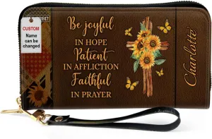 Personalized Wristlet Leather Clutch Purse For Women - Christian Gifts For Women, Christmas Gifts For Women