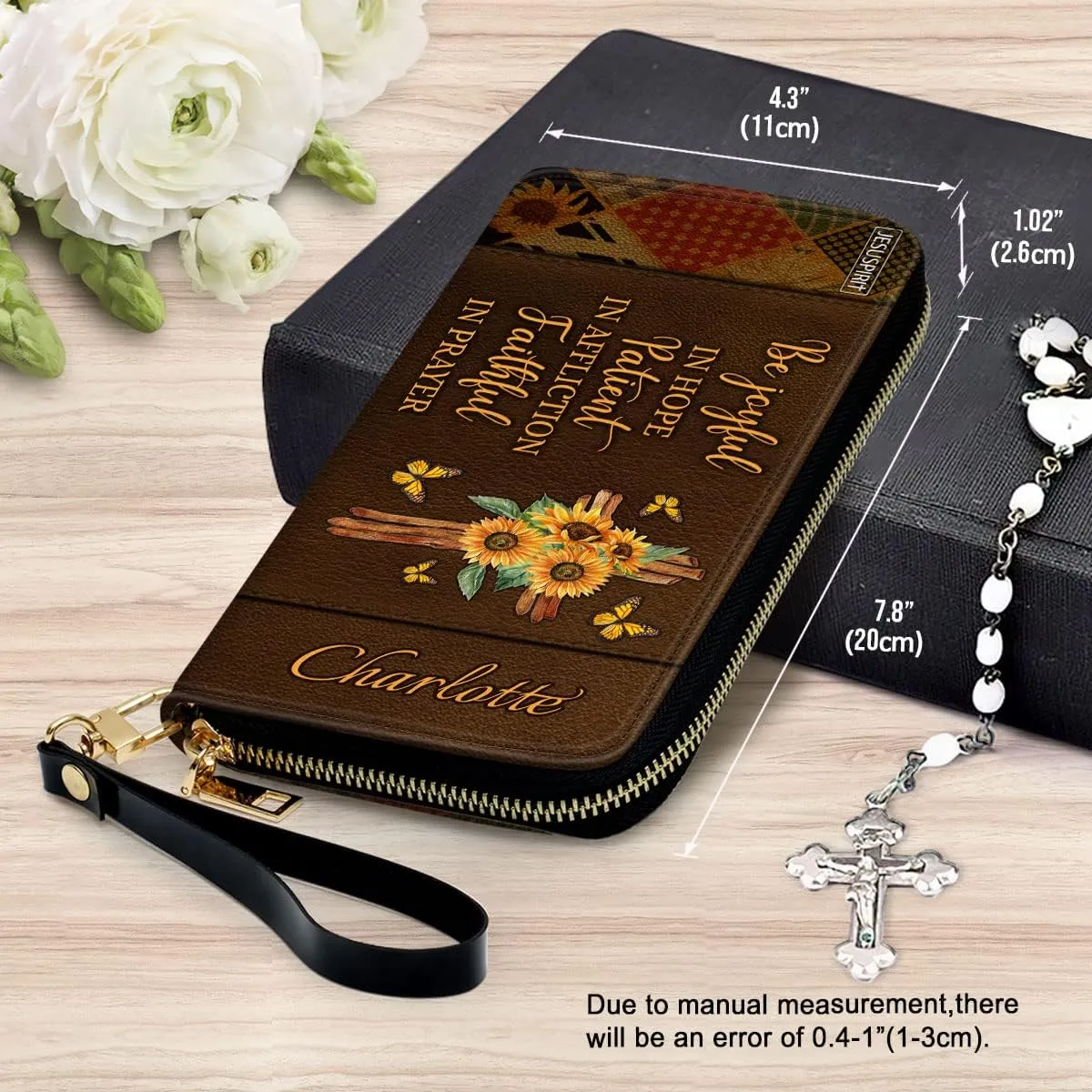 Personalized Wristlet Leather Clutch Purse For Women - Christian Gifts For Women, Christmas Gifts For Women