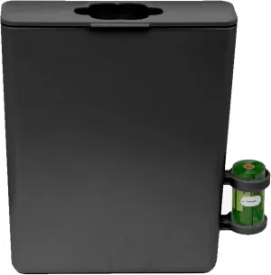 Pet Poop Bag Receptor for Outdoor Trash Can with Lid - with Practical Side Dispenser for Scented Bags - Pooper Scooper - Attaches to Any Garbage Bin, Fence or Residential Balcony Area