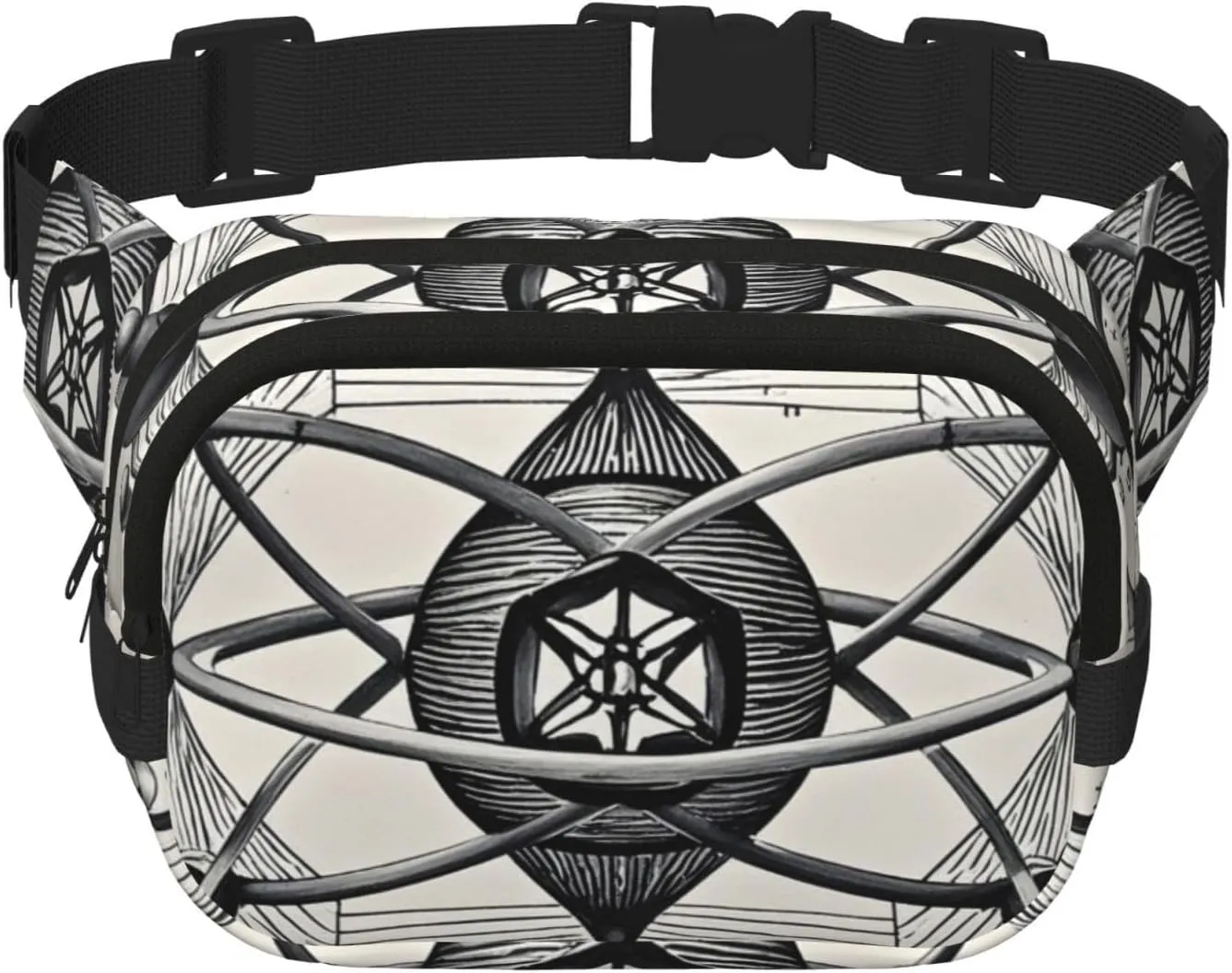 Physics Print Print Women's waist belt bag, fashionable waist bag, crossbody bag with adjustable shoulder strap