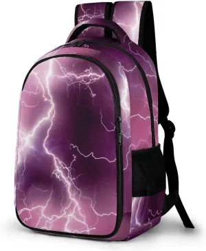 Pink Lightning Bolt Laptop Backpack Flash Sparkle Shine Travel Bags Daypack Durable Work Camping Hiking Back Packs for Women Men
