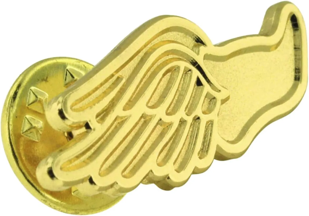 PinMart Gold Wing Shoe Cross Country Track Chenille Sports Lapel Pin