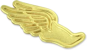 PinMart Gold Wing Shoe Cross Country Track Chenille Sports Lapel Pin