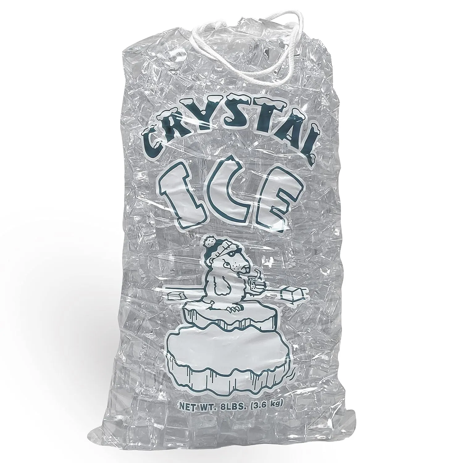 Pinnacle Mercantile 8 lb. Drawstring Ice Bags (30-Count) Heavy-Duty, Puncture-Resistant EVA | Cotton Pull Closure | Disposable, Recyclable | Portable Storage and Freezer Keeper