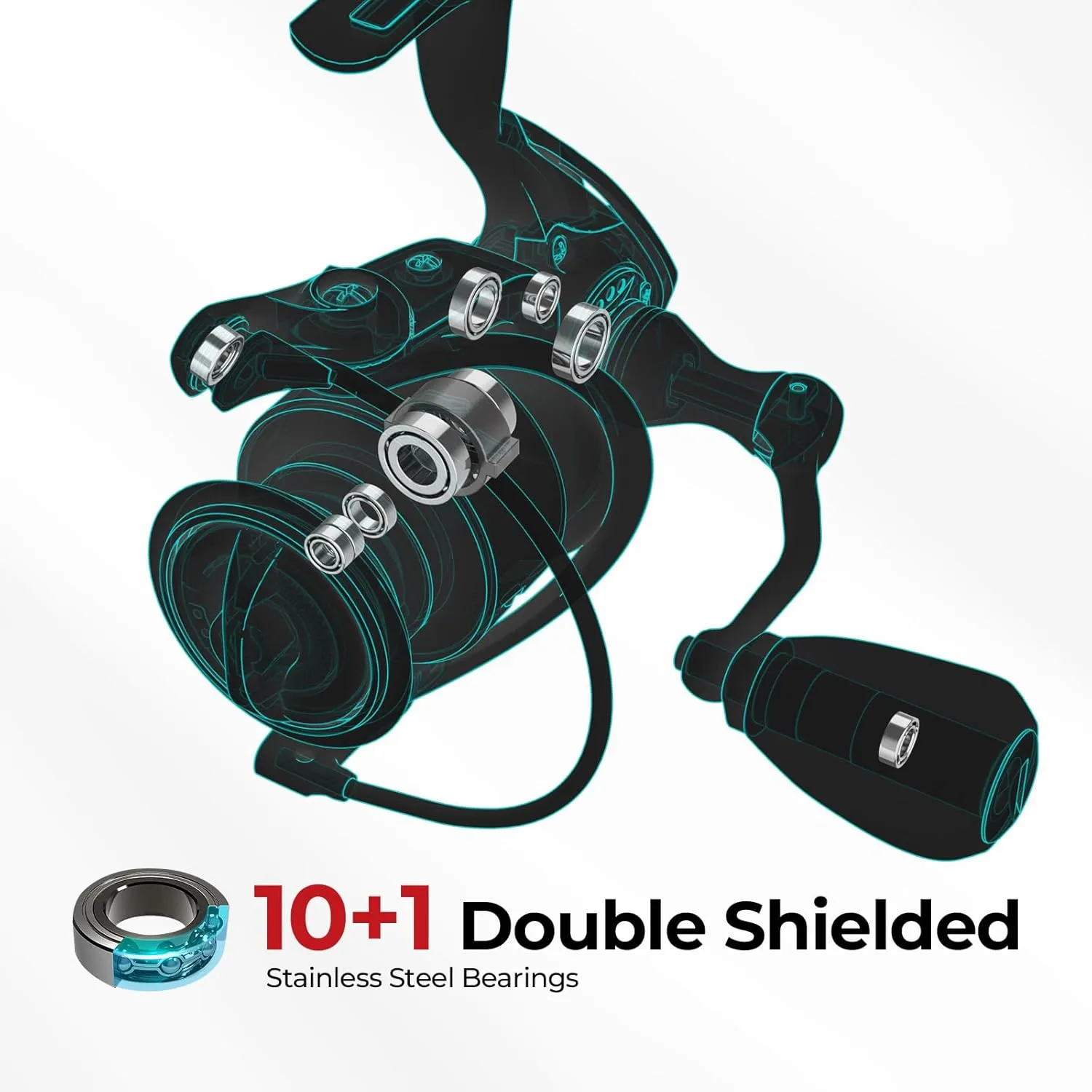 Piscifun Viper X Spinning Reels, Carbon Fiber 33LBs Max Drag, 10 1 Shielded BB, Saltwater Freshwater Spinning Fishing Reel, 5.2:1/6.2:1, 500, 1000, 2000, 3000, 4000, 5000 Series