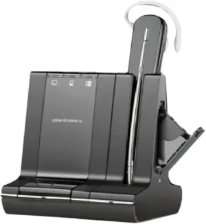plantronics Savi W745 Wireless Office Headset System With Spare Battery (Renewed)