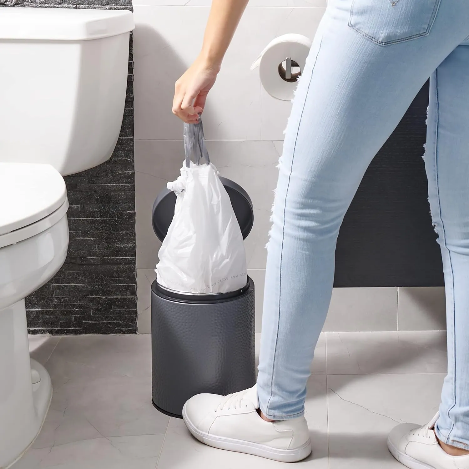 Plasticplace Trash Bags Compatible with simplehuman Code C (200 Count) White Drawstring Garbage Liners 2.6-3.2 Gallon / 10-12 Liter, 14.75" x 20"
