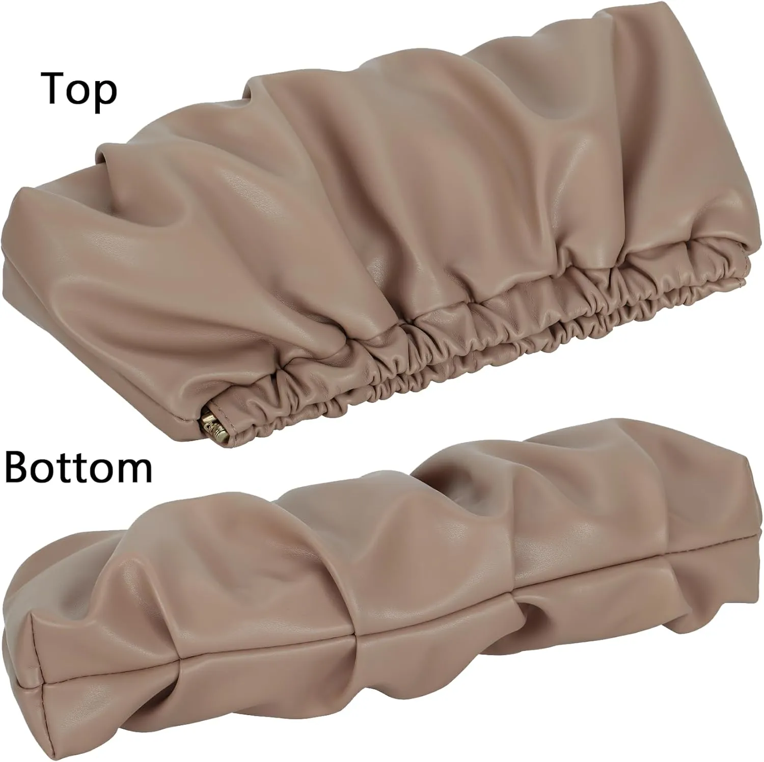 Pleated Evening Bag Soft Vegan Leather Dressy Clutch Purse Formal Ruched Handbag for Women