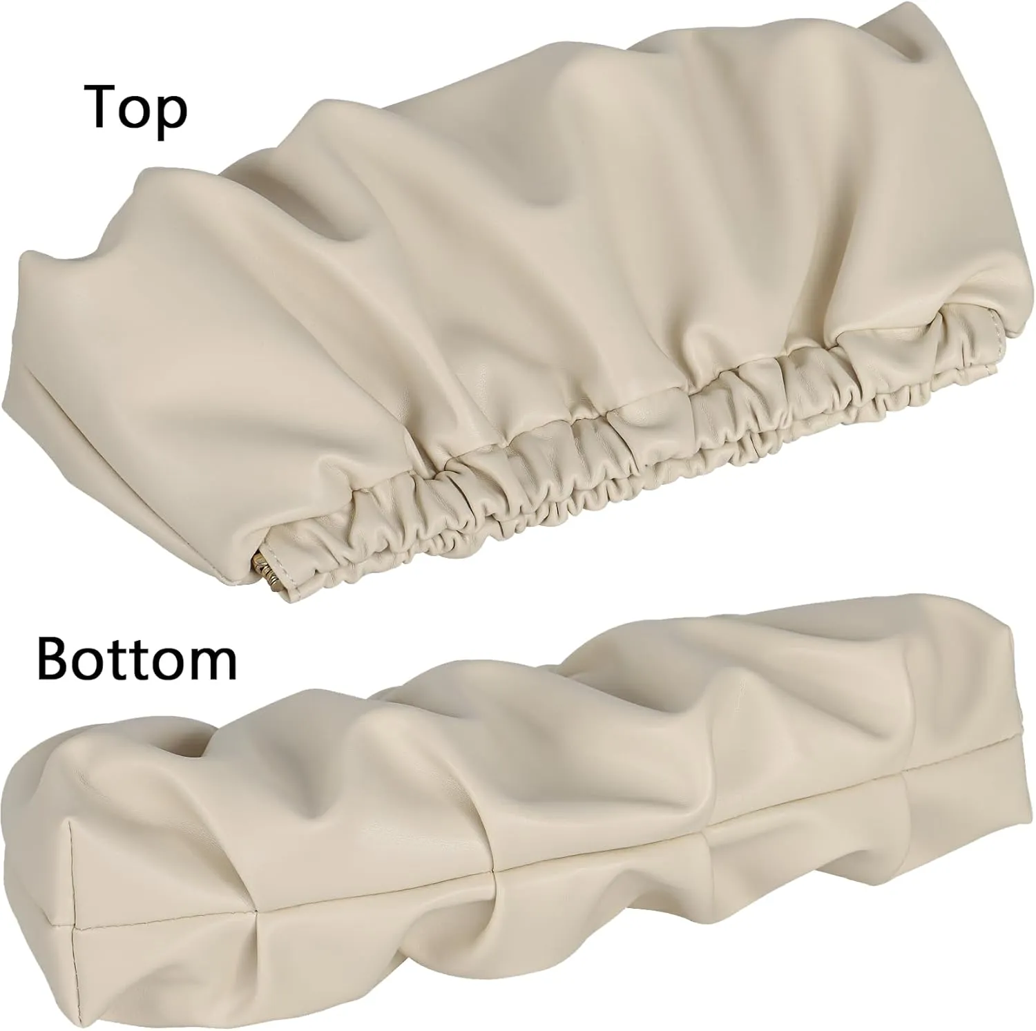 Pleated Evening Bag Soft Vegan Leather Dressy Clutch Purse Formal Ruched Handbag for Women