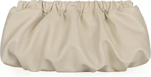 Pleated Evening Bag Soft Vegan Leather Dressy Clutch Purse Formal Ruched Handbag for Women