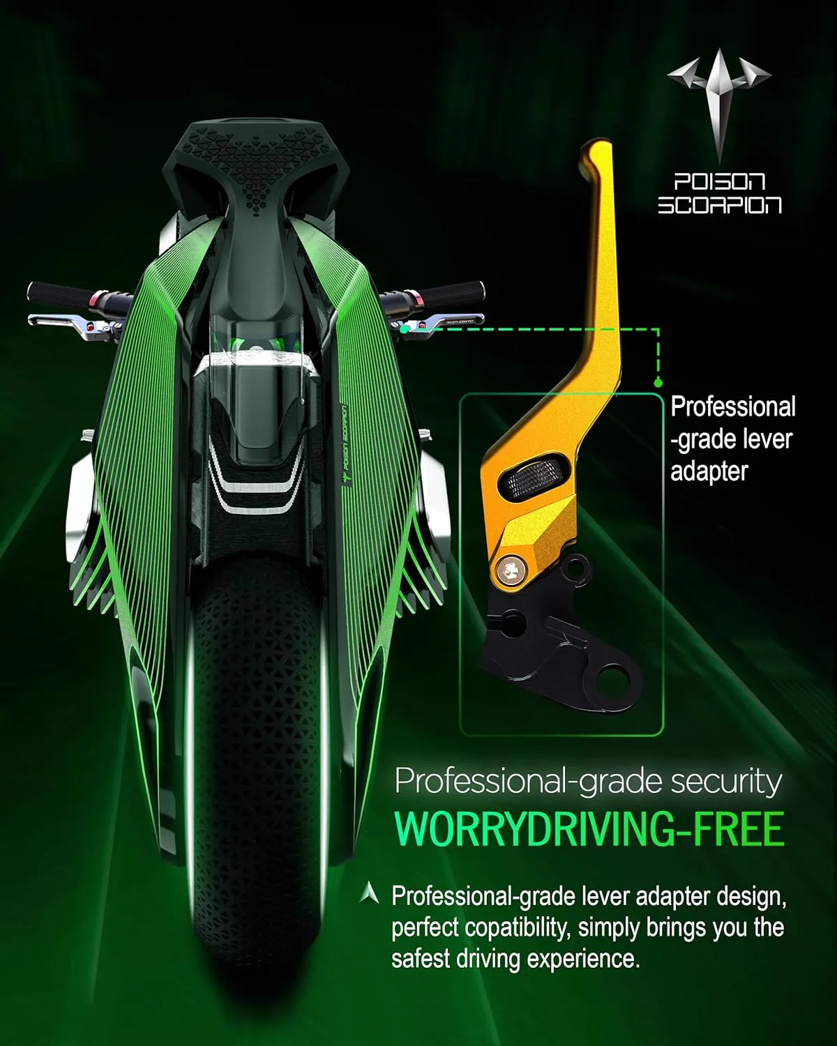 POISON SCORPION Brake Clutch Levers Short Wheel Roller Adjustable CNC Gold Compatible with YZF R1 2004-2008 / YZF R6 2005-2016