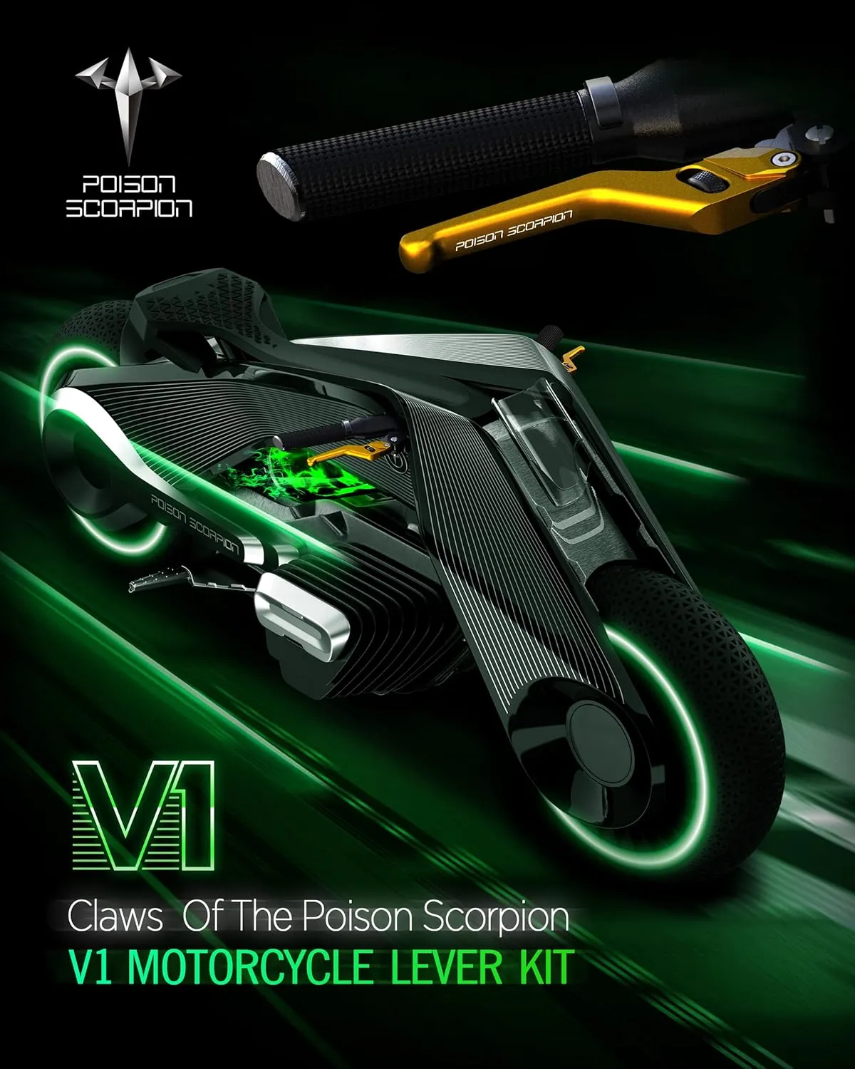POISON SCORPION Brake Clutch Levers Short Wheel Roller Adjustable CNC Gold Compatible with YZF R1 2004-2008 / YZF R6 2005-2016