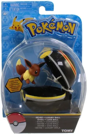 Pokemon TOMY Clip n Carry Pokeball Figure And Ball Set (Eevee/Luxury)