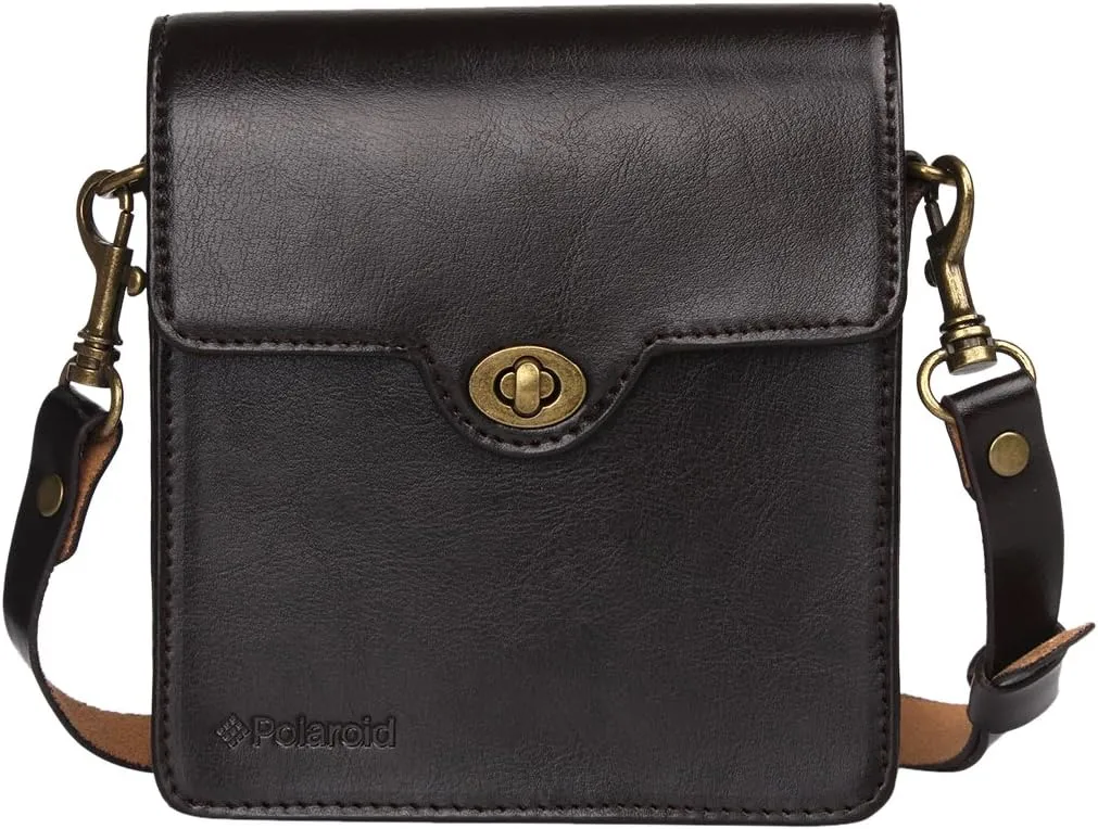 Polaroid Custom Designed Vintage-Inspired Genuine Leather Case for Polaroid Socialmatic - Removable Shoulder Strap Included - Brown