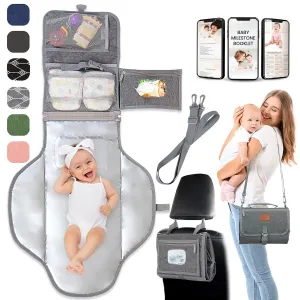 Portable Changing Pad for Baby – Soft, Comfortable Portable Diaper Changing Pad with Wipes Pockets, Waterproof and Easy to Clean – Baby Shower Gifts Newborn Essentials Must Haves Baby Registry Search