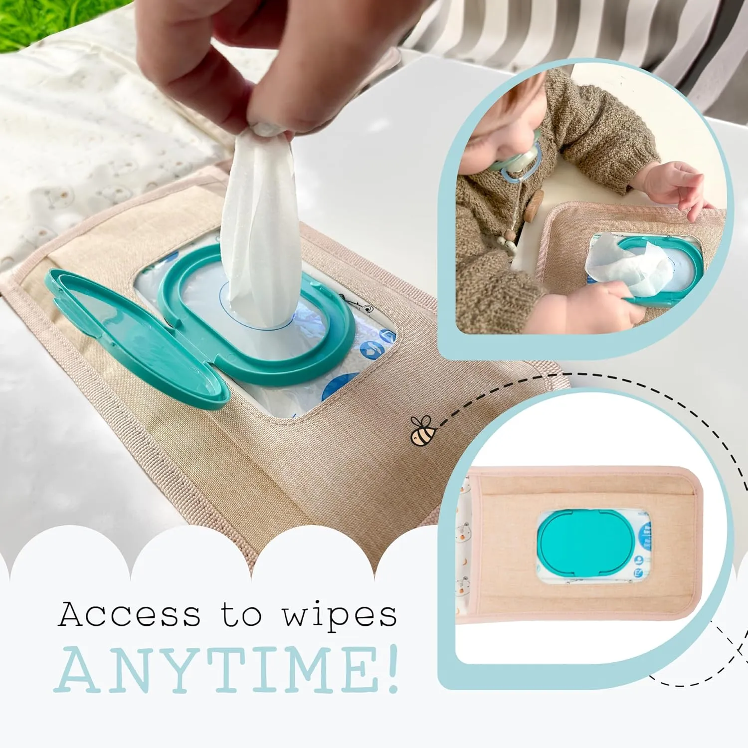 Portable Diaper Changing Pad - Waterproof Mat Travel Diaper Changing Station with Pockets for Baby Essentials - Gifts for Baby Shower, Newborn Girls and Boys