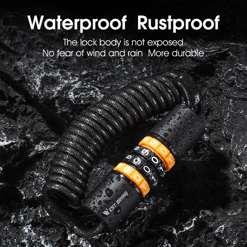 Portable Security Password Cable Lock for Bikes and Gear