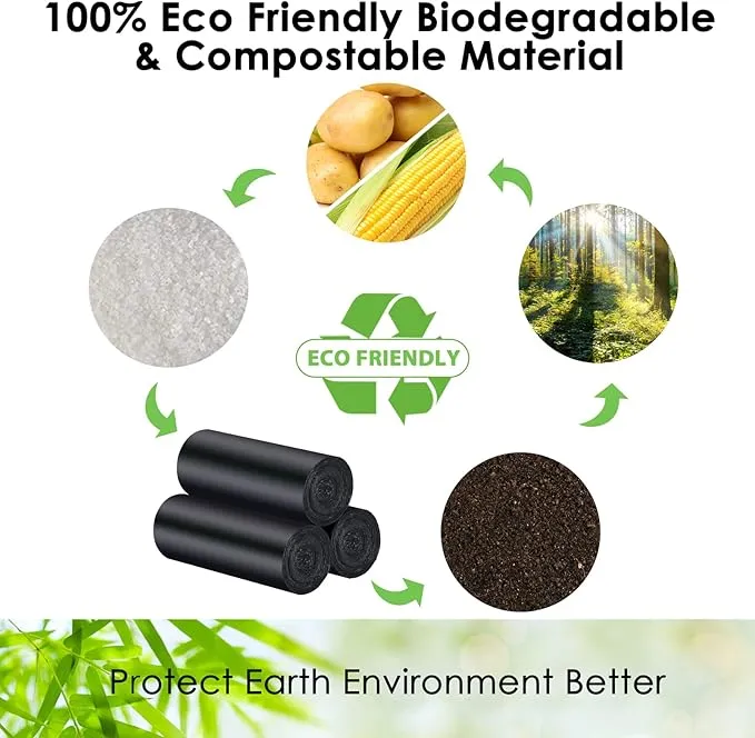 Portable Toilet Bags，8 Gallon Drawstring Trash Bags 80 Counts for Compostable Trash Bags for Outdoor Car Camping