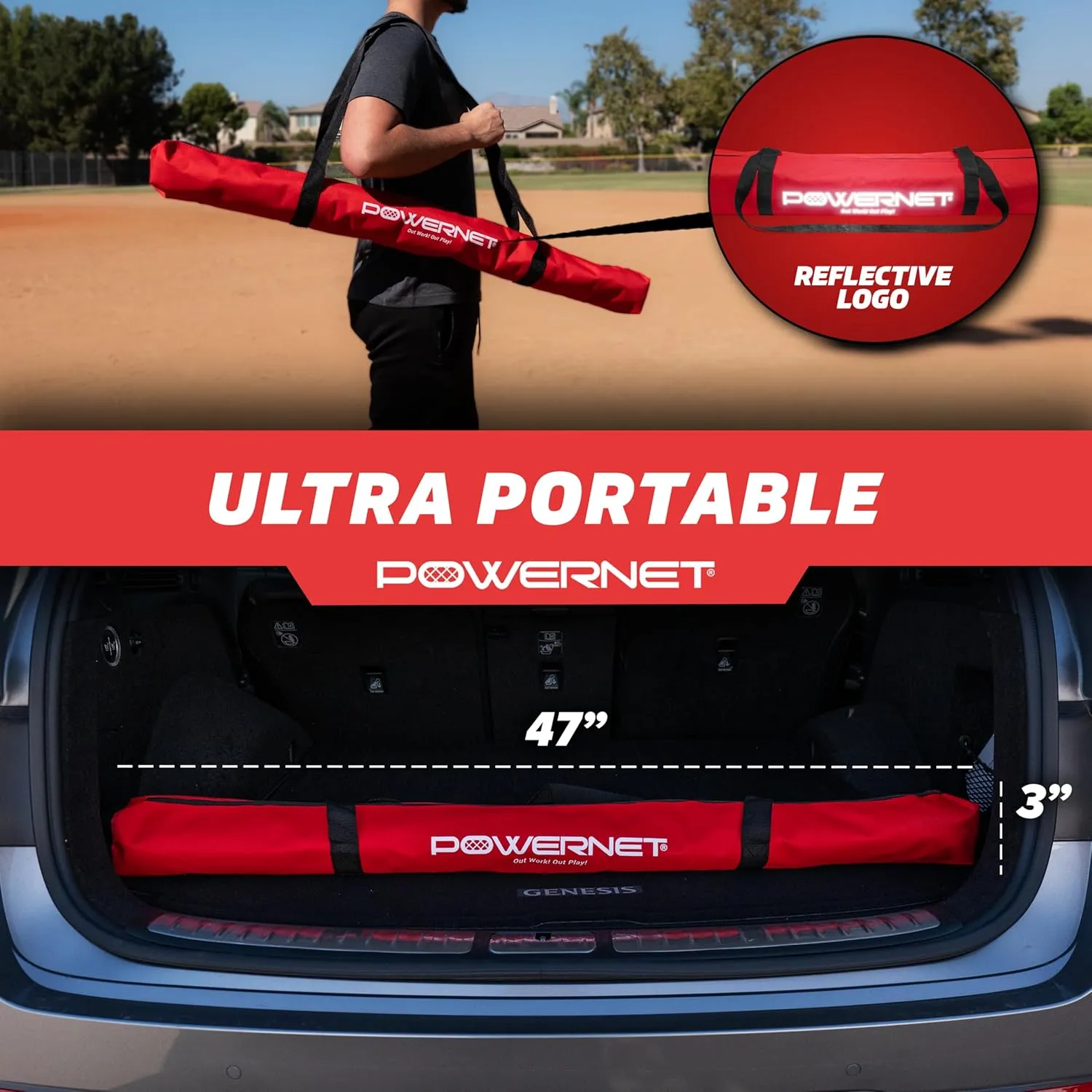 PowerNet Baseball Softball Portable Ball Caddy, Holds Bucket of Baseballs, Softballs, Tennis Balls, Use During Batting Practice Training and Drills