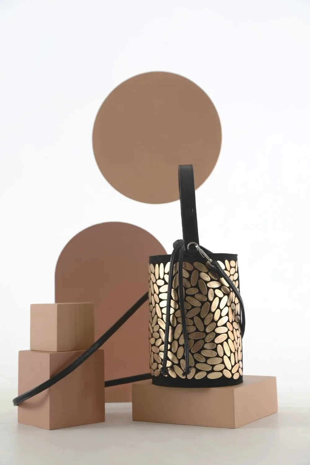 Pre-Order - Emma Bucket Leather Bag - Gold