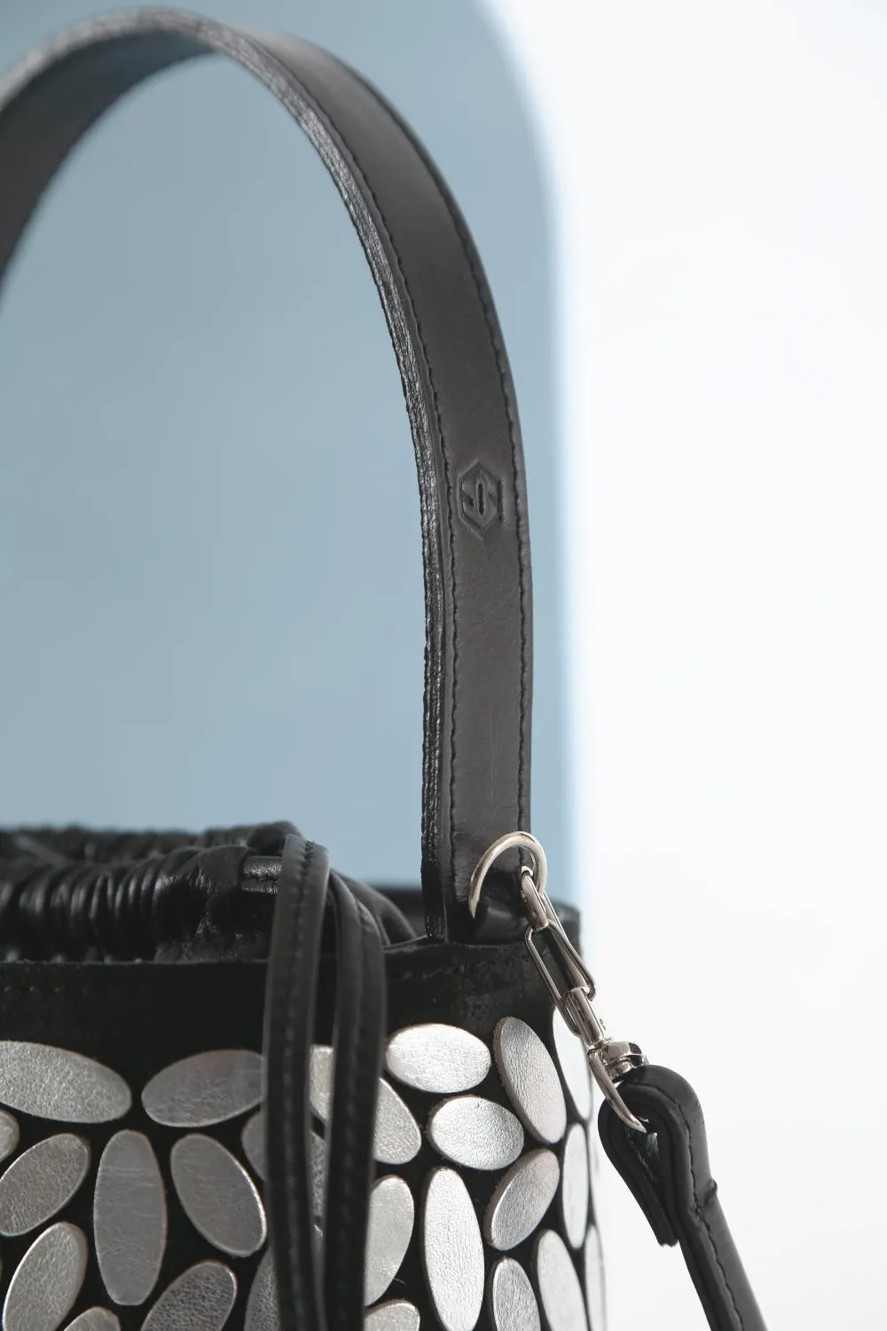 Pre-Order - Emma Bucket Leather Bag - Silver *