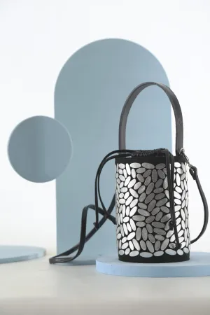 Pre-Order - Emma Bucket Leather Bag - Silver *