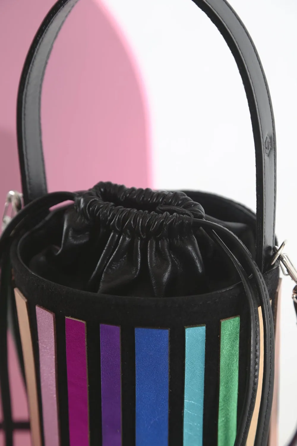 Pre-Order - Rainbow Bucket Leather Bag - Rainbow *