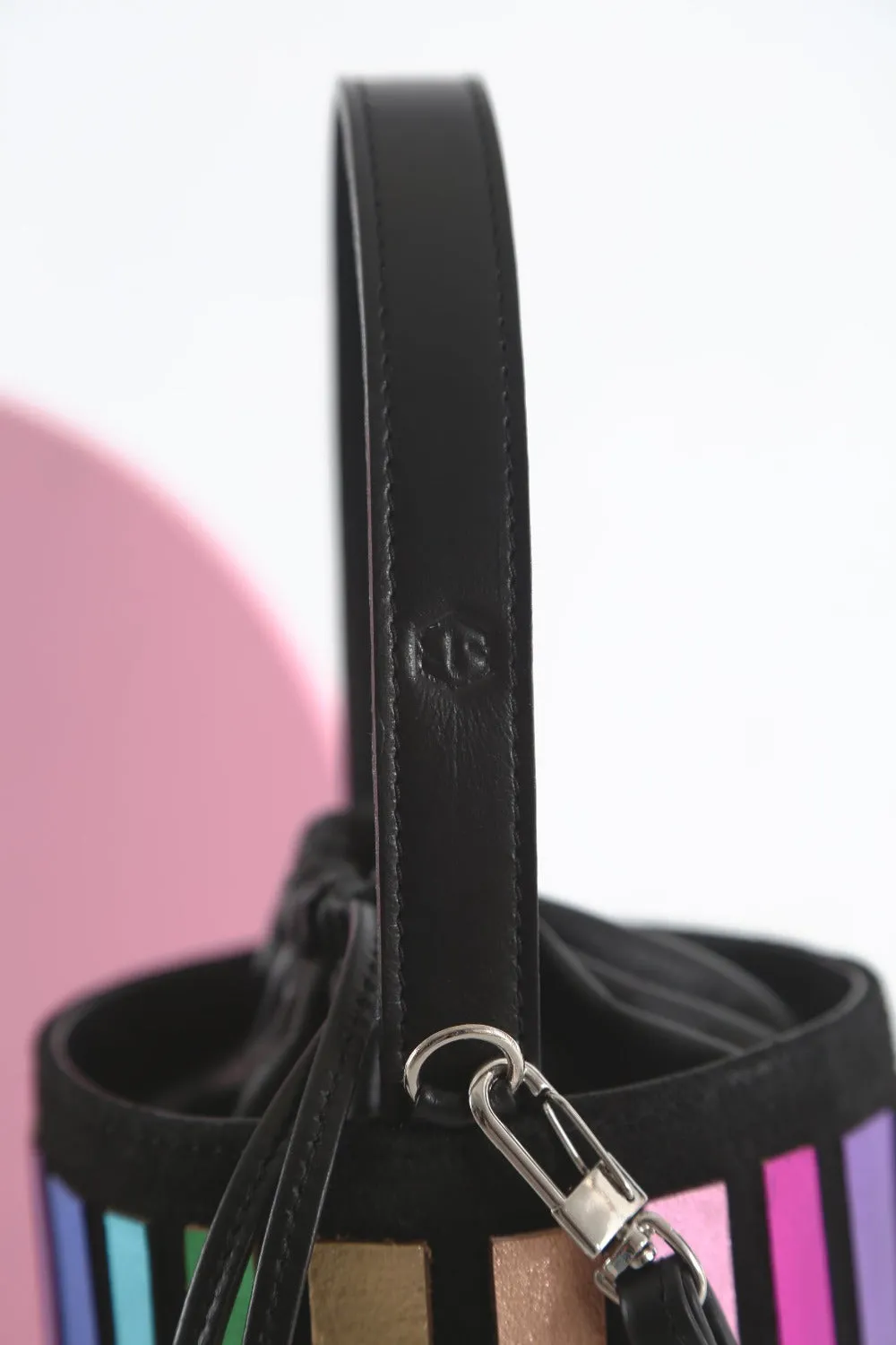 Pre-Order - Rainbow Bucket Leather Bag - Rainbow *
