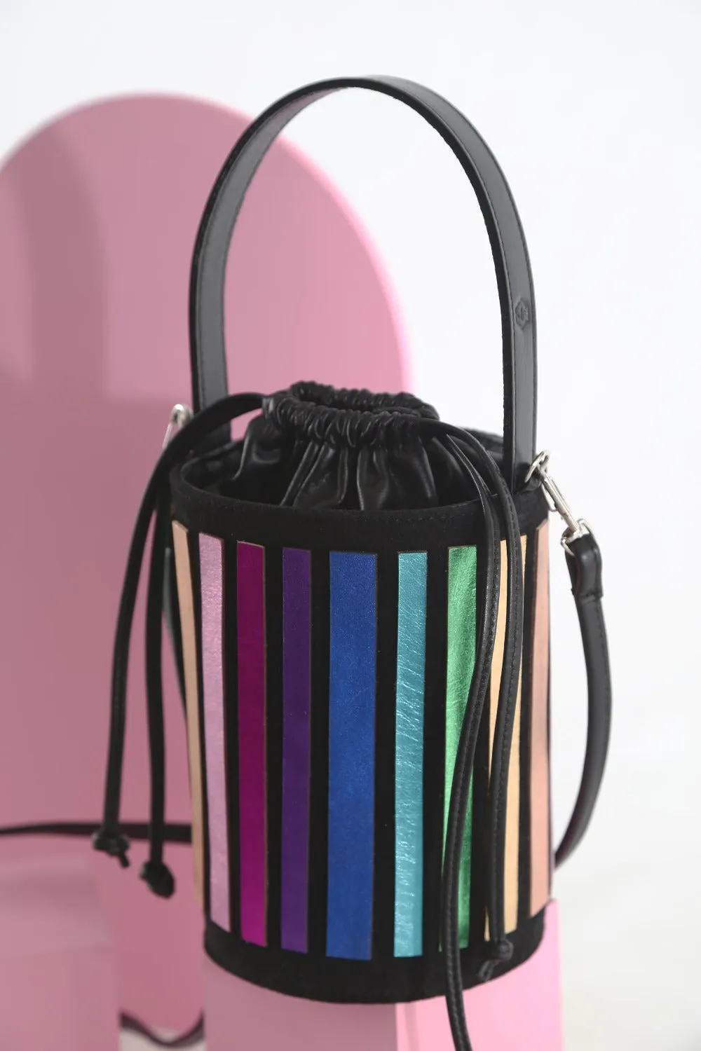 Pre-Order - Rainbow Bucket Leather Bag - Rainbow *