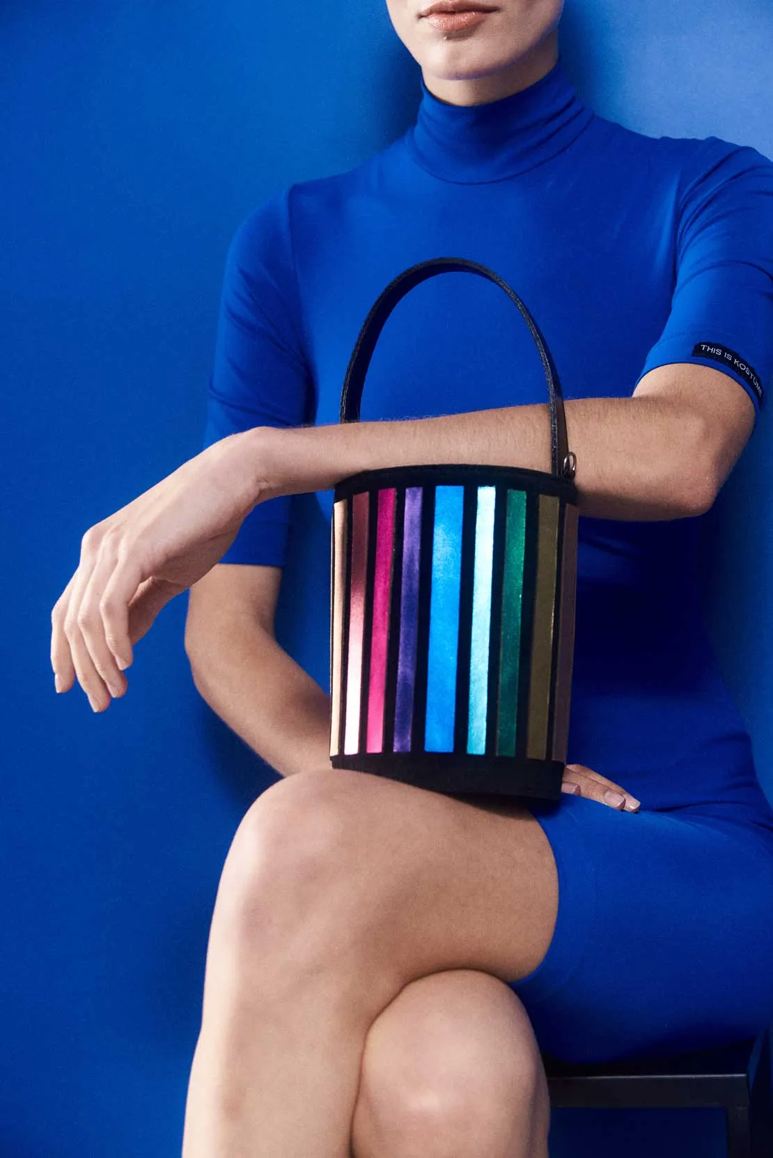 Pre-Order - Rainbow Bucket Leather Bag - Rainbow