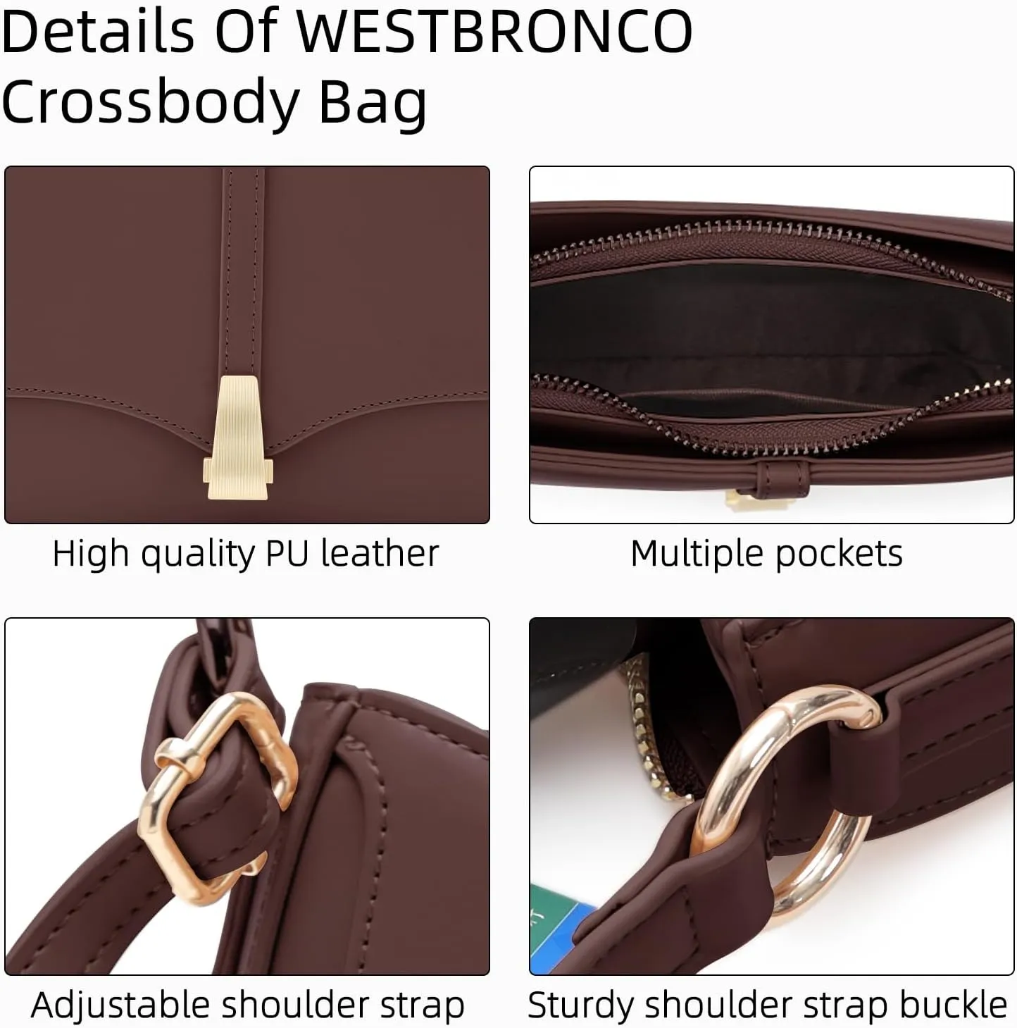 Prettyzys Crescent Shoulder Bag for Women, Vintage Retro Vegan Leather Clutch Tote Handbags Crossbody Bags Handbag for Women